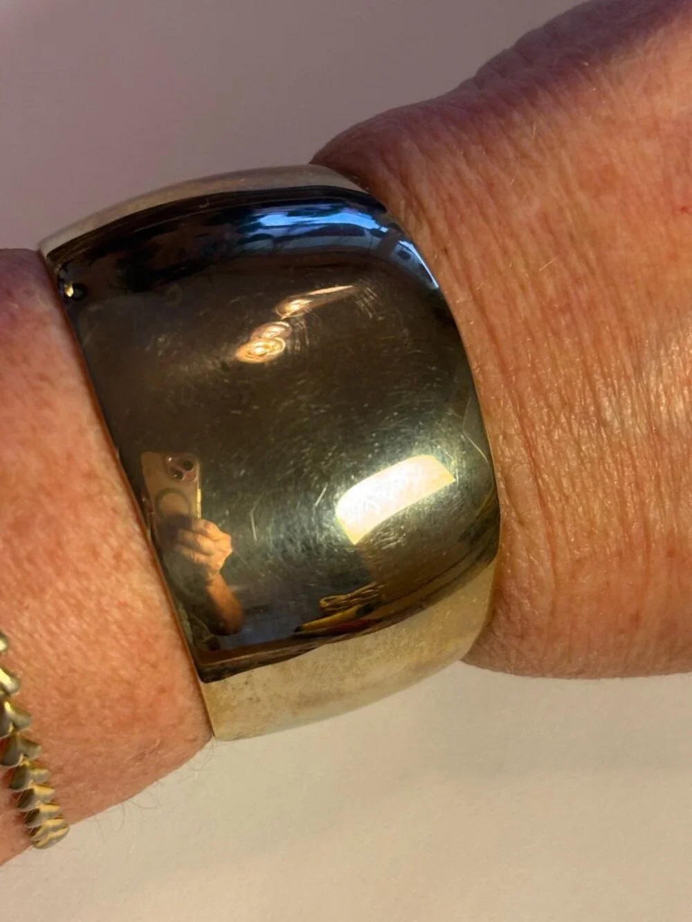 Vintage Park Lane Wide High Polished Gold Tone Cuff Bracelet